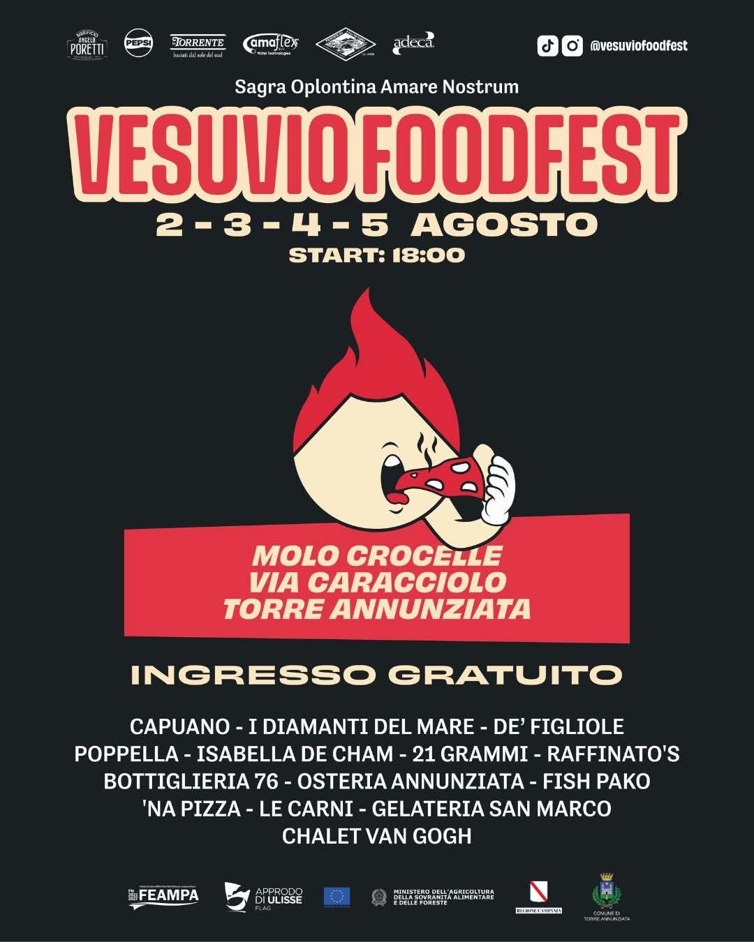 Vesuvio Food Fest dal 2 al 5 Agosto 2025 a Torre Annunziata