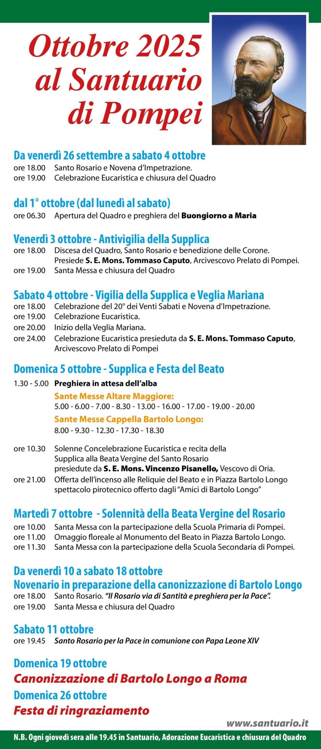 Ottobre 2025 al Santuario di Pompei