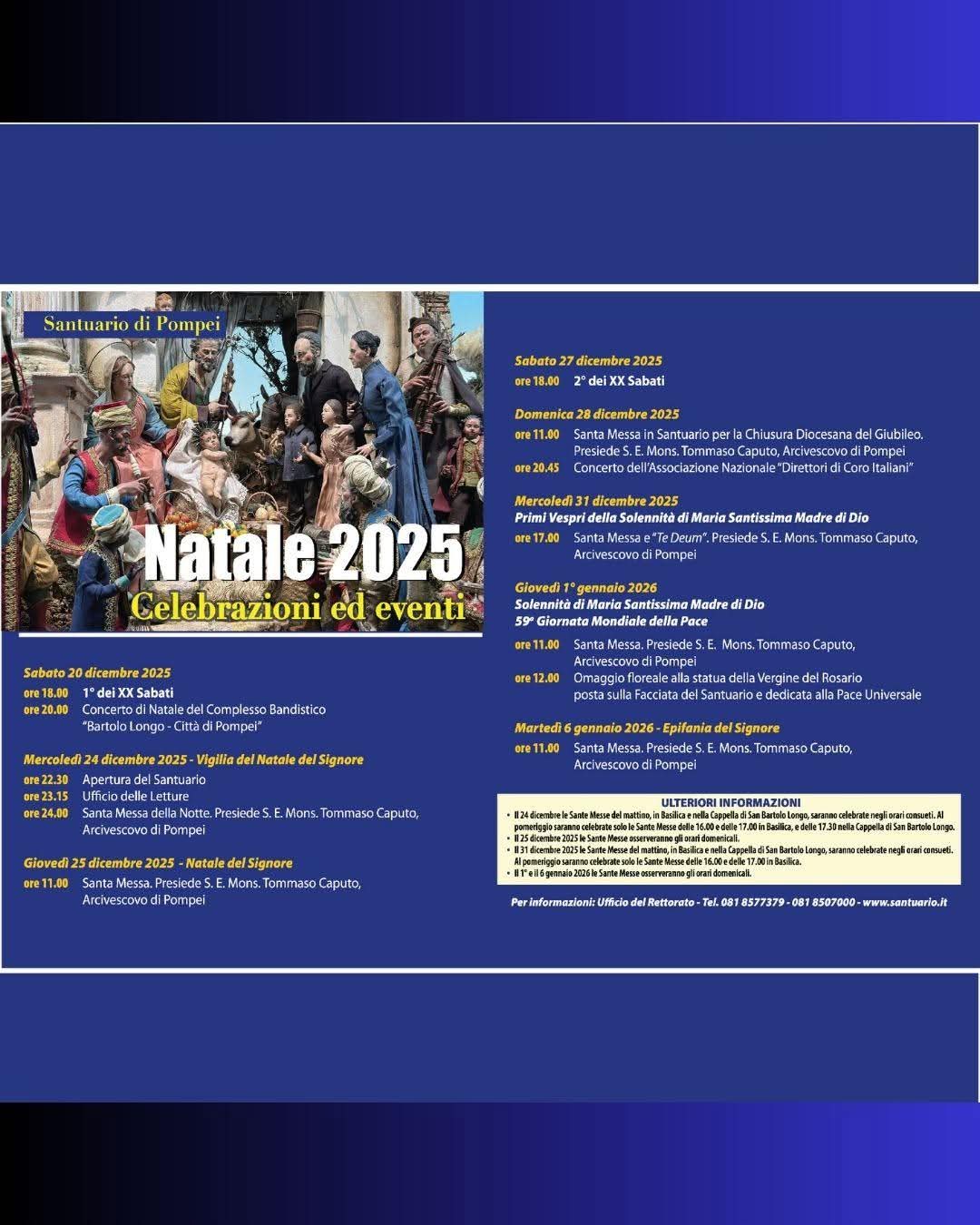 NATALE 2025 – Santuario di Pompei: celebrazioni ed eventi