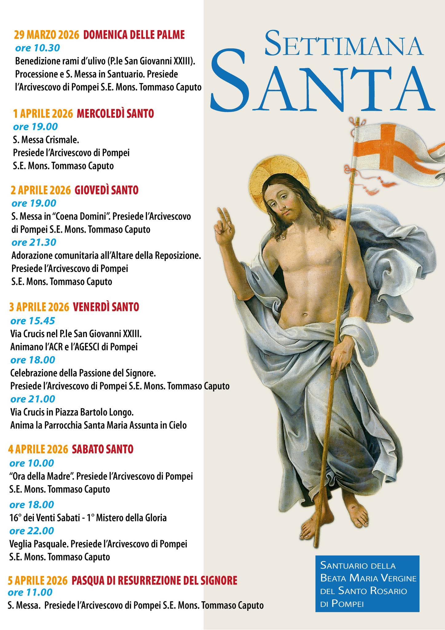 Programma SETTIMANA SANTA