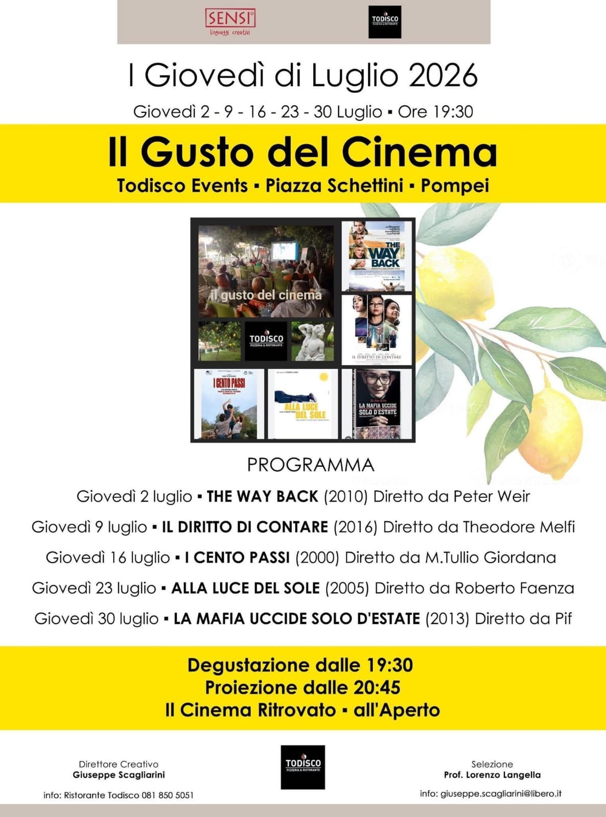Il Gusto del Cinema – I Giovedì di Luglio 2026